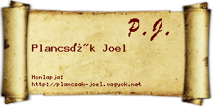Plancsák Joel névjegykártya